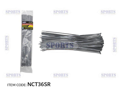 Al Khateeb Sports Design Car Zip Ties, 100 Pcs 3.6X370Mm Cable Tie, Adjustable Durable Self Locking Nylon Zip Cable Ties, Silver