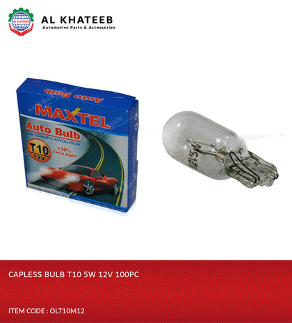 CAPLESS BULB T10 5W 12V 100PC