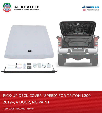 Al Khateeb Aeroklas Pick-Up Deck Cover Speed 90 Degree Triton L200 2016-2022, Europe Specification, 4-Door ABS Unpainted