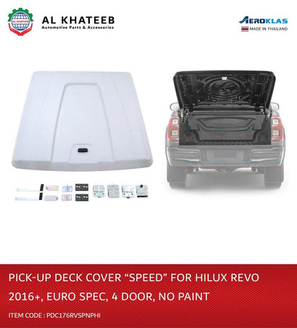 Al Khateeb Aeroklas Pick-Up Deck Cover Speed 90 Degree Hilux Revo 2016-2022, Europe Specification, 4-Door ABS Unpainted