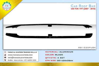 GTK Car Roof Rack Cross Bar Aluminum Pajero V97 2007-2019, 2Pcs/Set Black