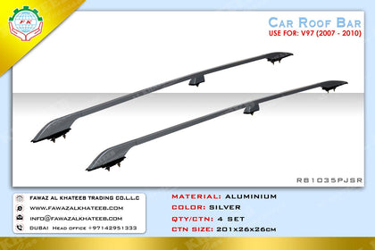 GTK Car Roof Rack Cross Bar Aluminum Pajero V97 2007-2019, 2Pcs/Set Silver