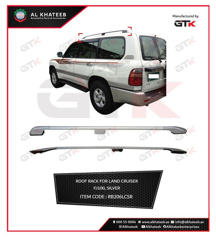 GTK Car Roof Rack Cross Bar Land Cruiser FJ100 1998-2007 Silver, Pcs/Set