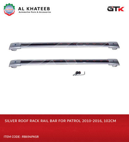 Silver Roof Rack Rail Bar For Patrol 2010-2016, 102Cm