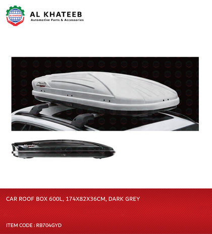 CAR ROOF BOX 600L, 174X82X36CM,D.GREY