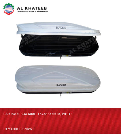 CAR ROOF BOX 600L, 174X82X36CM, WHITE