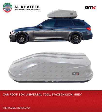 CAR ROOF BOX 700L, 174X82X42CM, GREY