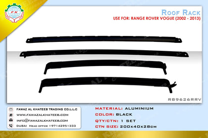 GTK Car Aluminum Roof Top Cross Bars For Side Rails Range Rover Vogue 2002-2012 4Pcs/Set Black