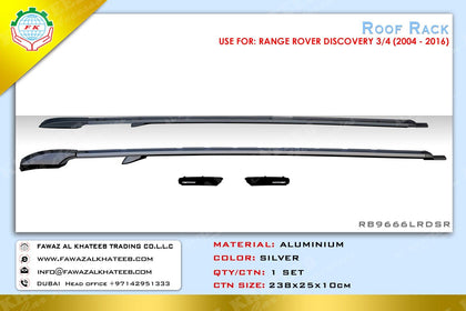 GTK Aluminum Roof Rack For Range Rover Discovery 3 & Discovery 4 2004-2006, Silver