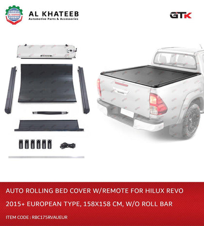 GTK Automatic Rolling Tonneau Cover Retractable Bed For Hilux Revo 2015+ With Remote, European Type 158X158Cm