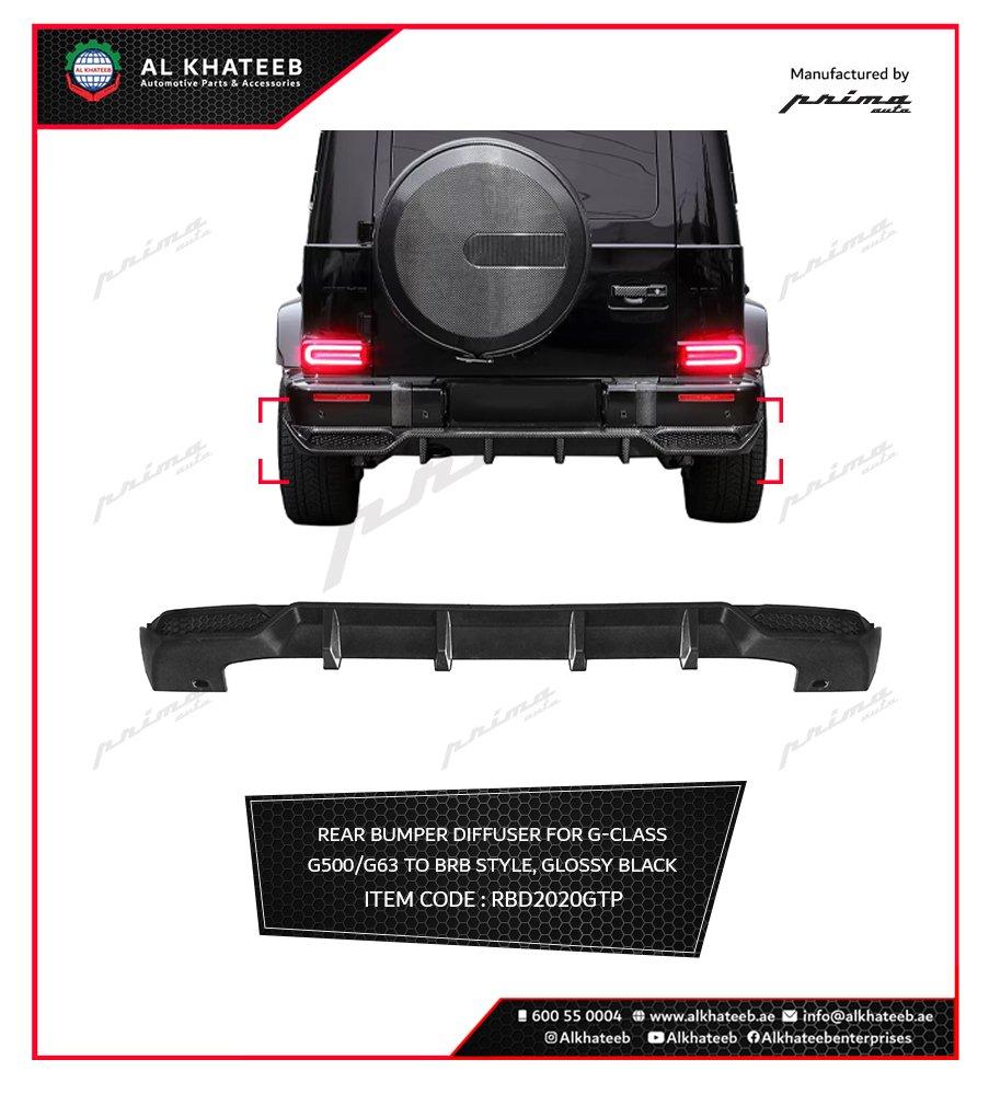Car Rear Diffuser Bumper Lip G-Class G500/G63 Upgrade Glossy Black