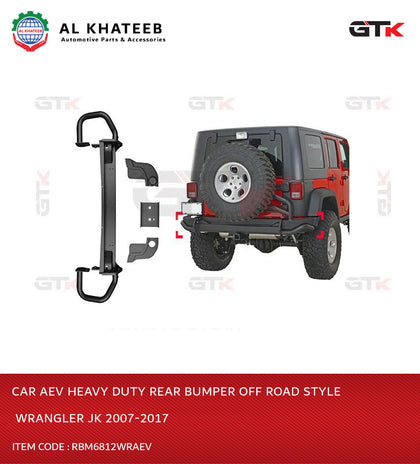 GTK Car Aev Heavy Duty Rear Bumper Off Road Style Wrangler Jk 2007-2017