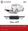 GTK Car Rear Bumper Guard With Light And Bracket Hilux Revo 2015-2021, Metal, Chrome - Made In Thailand