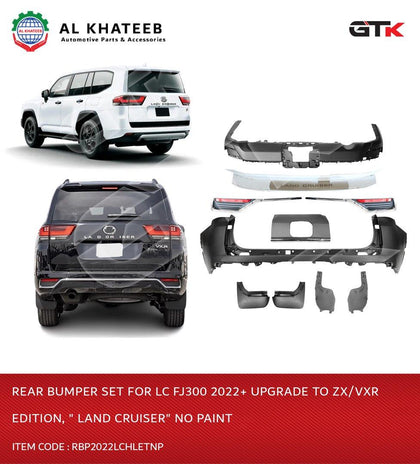 Car Rear Bumper Set Land Cruiser LC300 2022+ Upgrade to ZX/VXR Edition, 