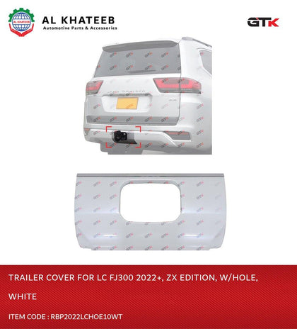 TRAILER COVER FOR LC FJ300 2022, ZX EDITION, W/HOLE, WHITE