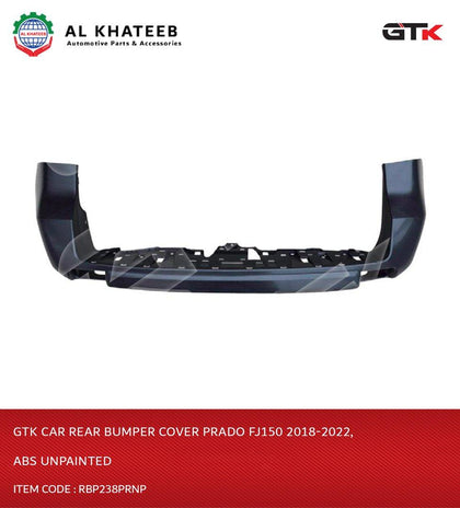 GTK Car Rear Bumper Cover Prado Fj150 2018-2022, Abs Unpainted