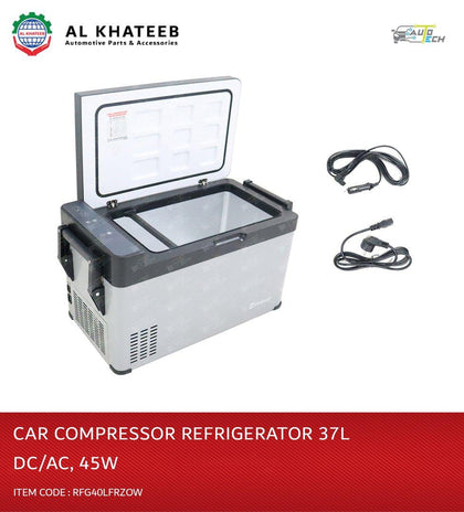 AutoTech Portable Car Compressor Refrigerator 37L 12/24V Dc 45W For Outdoor, Vehicles, Camping, Travel