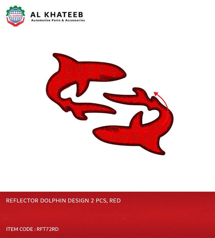 REFLECTOR DOLPHIN DESIGN 2 PCS, RED