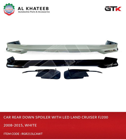 GTK Car Rear Down Spoiler With Led Land Cruiser Fj200 2008-2015, White