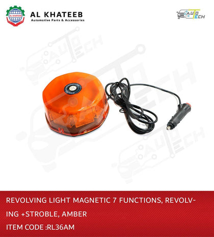 Revolving Light Magnetic 7 Functions Revolving + Storable Amber