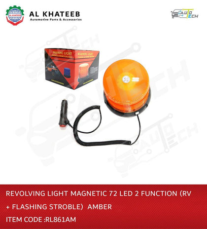 Revolving Light Magnetic 72 LED 2 Function (RV+Flashing ) Amber