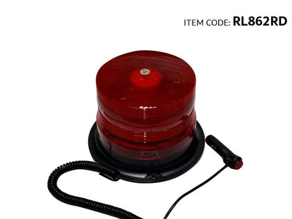 AutoTech Universal Car Rotating Emergency Warning Light Revolving Strobe Flashing Lights Magnetic 2 Functions 10-30V With Button Red