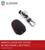 Al Khateeb Toyo Universal 4 Buttons Leather Remote Smart Key Fob Case With Red Frame, Design B