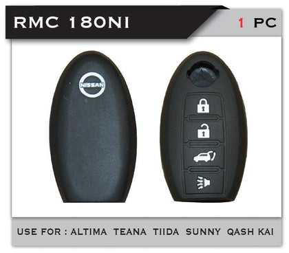 Al Khateeb Nissan Altima Teanna Tiida Sunny Qashkai Car 4 Buttons Remote Smart Key Fob Silicone Case Cover, Black