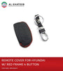 Al Khateeb Hyun Universal Car 4 Buttons Leather Remote Smart Key Fob Case With Red Frame