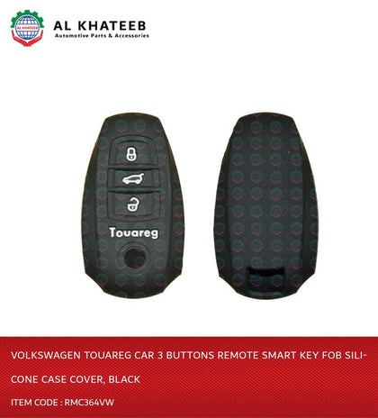 Touareg Car 3 Buttons Remote Smart Key Fob Silicone Case Cover, Black