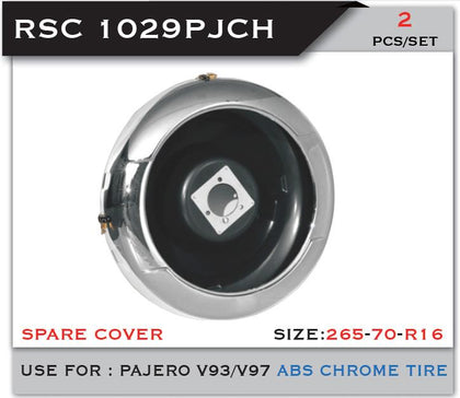 GTK Car Spare Tire Cover Stainless Steel Material Pajero V93 V97 2008-2009, Silver, 265/70/R16