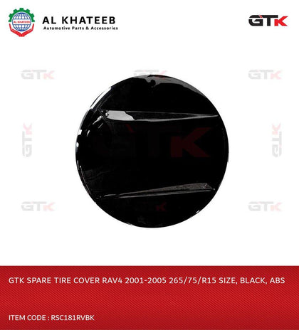 GTK Spare Tire Cover RAV4 2001-2005 265/75/R15 Size, Black, ABS