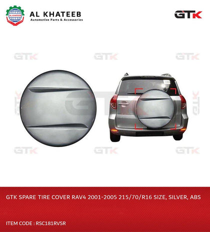 GTK Spare Tire Cover RAV4 2001-2005 215/70/R16 Size, Silver, ABS