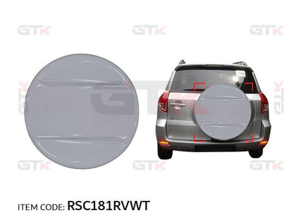 GTK Car Spare Tire Cover Rav4 2001-2005 265/70/R15 Size, White, ABS Material