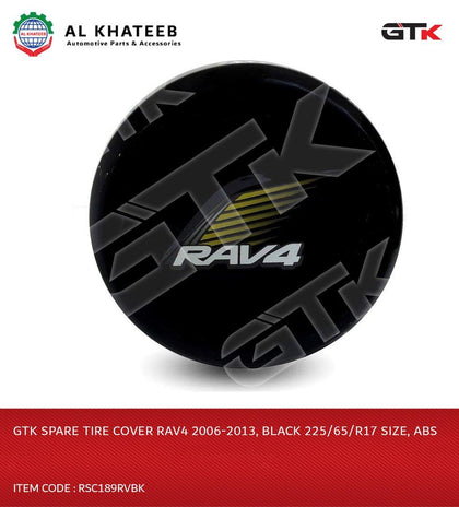 GTK Spare Tire Cover RAV4 2006-2013, Black 225/65/R17 Size, ABS