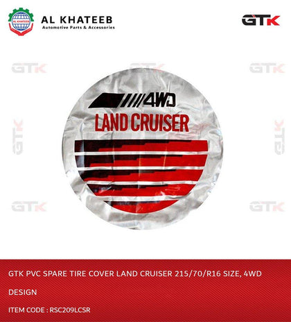 GTK PVC Spare Tire Cover Land Cruiser 215/70/R16 Size, 4Wd Design