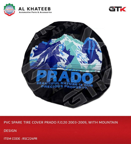 Al Khateeb PVC Spare Tire Cover Prado FJ120 2003-2009, With Mountain Design