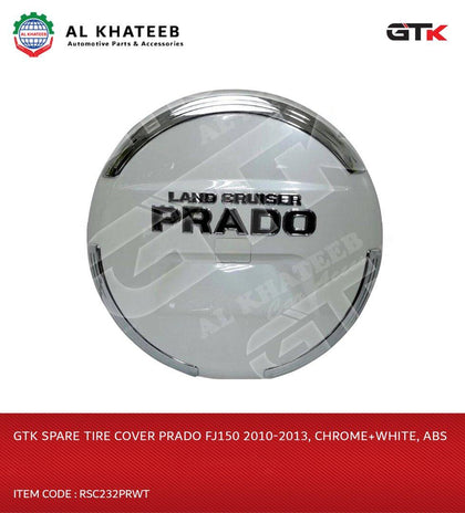 Spare Tire Cover Prado FJ150 2010-2013, Chrome+White, ABS