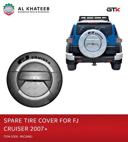 GTK Car Spare Tire Cover With Metal Bracket FJ Cruiser 2007-2010, 265/70/R17, ABS Materials, Gray