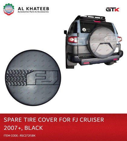 GTK Car Spare Tire Cover With Letter Logo Design Fj Cruiser 2007-2010, 265/70/R17, Abs Materials, Black