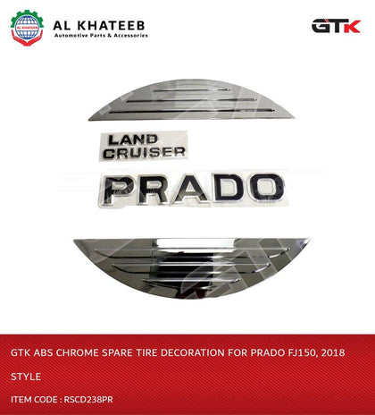 GTK ABS Chrome Spare Tire Decoration For Prado FJ150, 2018 Style