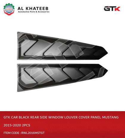 Car Black Rear Side Window Louver Cover Panel 2015-2020 2Pcs