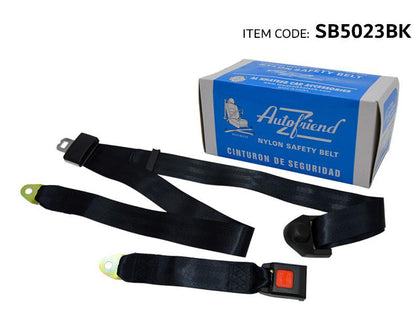 Al Khateeb Universal Car Seat Safety Belt 3 Points Adjustable Extension, Nylon Black,1 Pack