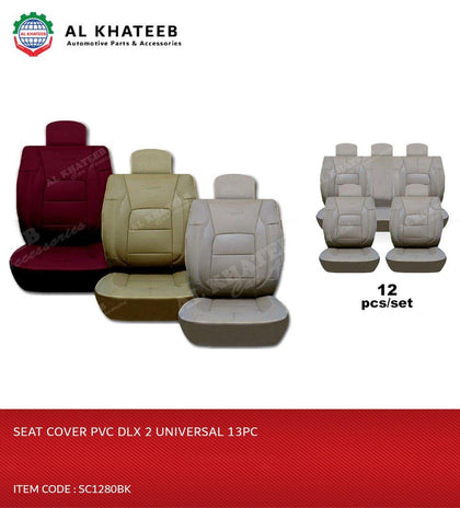 SEAT COVER PVC DLX 2 UNIVERSAL13PC-SC1280BK