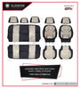 Universal Car Seat Cover Leather With Diamond Velvet Embroidery, 11Pcs Set, 5 Seater, Black Camal