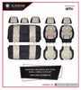 GTK Universal Car Seat Cover Leather With Diamond Velvet Embroidery, 11Pcs Set, 5 Seater, Black Camal