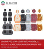 Universal Car Seat Cover Crown PVC With Chamoise Embroidery, 11Pcs Set, 5 Seater, Rusty Red