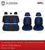 GTK Universal Car Seat Cover Pvc+Velvet Rear Seat With Zipper, 12Pcs Set, 5 Seater, Dark Blue