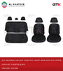 GTK Universal Car Seat Cover Pvc+Velvet Rear Seat With Zipper, 12Pcs Set, 5 Seater, Black