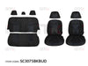 GTK Universal Car Seat Cover Pvc+Velvet Rear Seat With Zipper, 12Pcs Set, 5 Seater, Black
